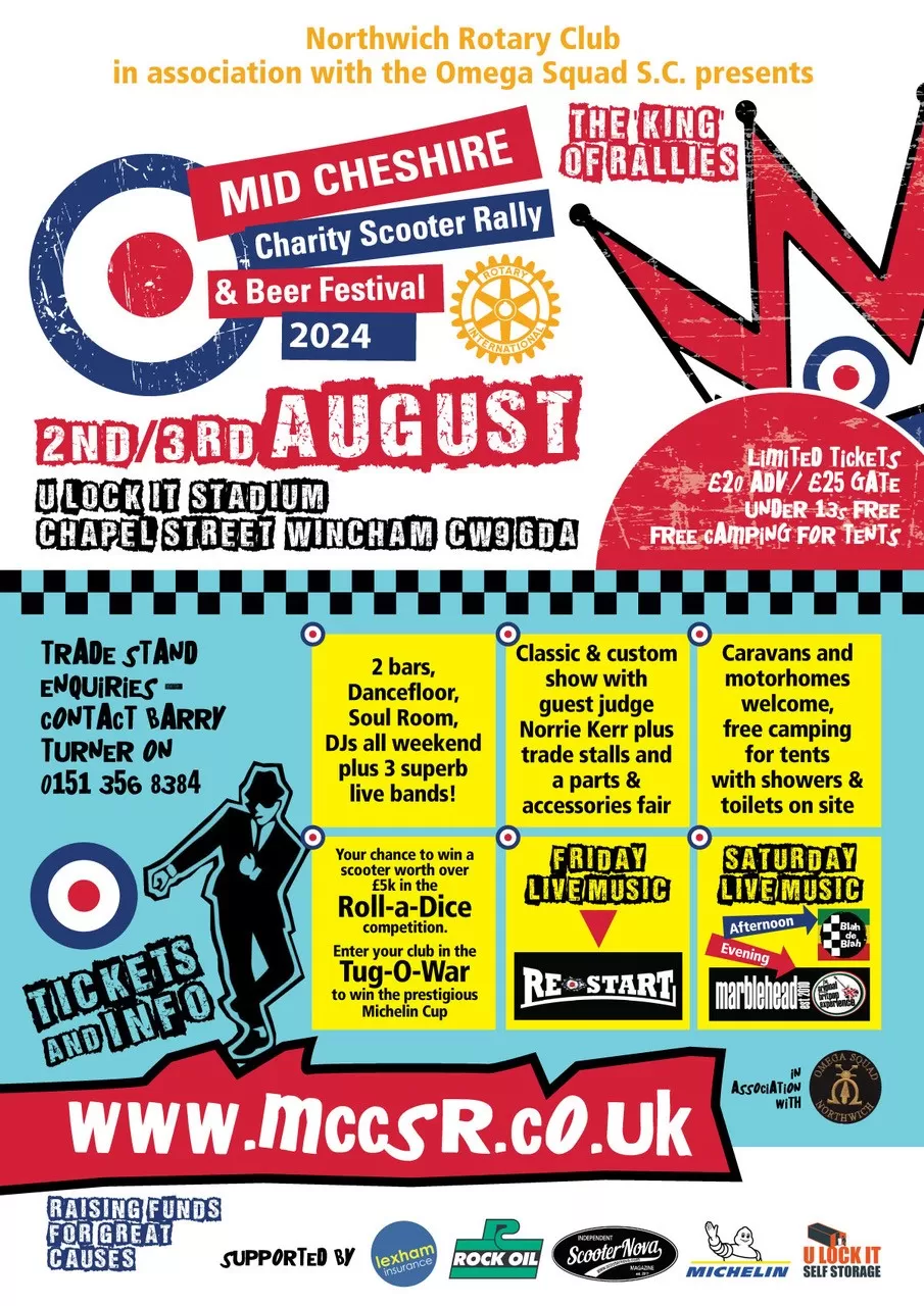 Mid Cheshire charity scooter rally & beer festival Poster