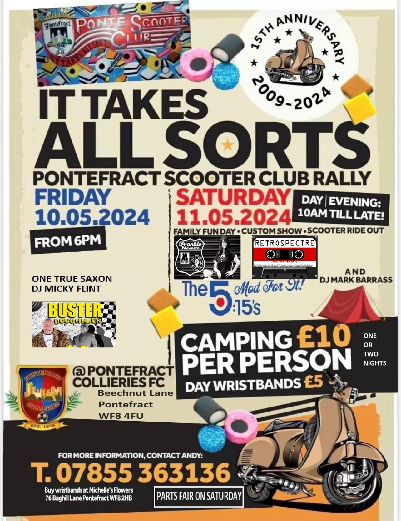 Pontefract Scooter Club 15th Anniversary Rally Poster